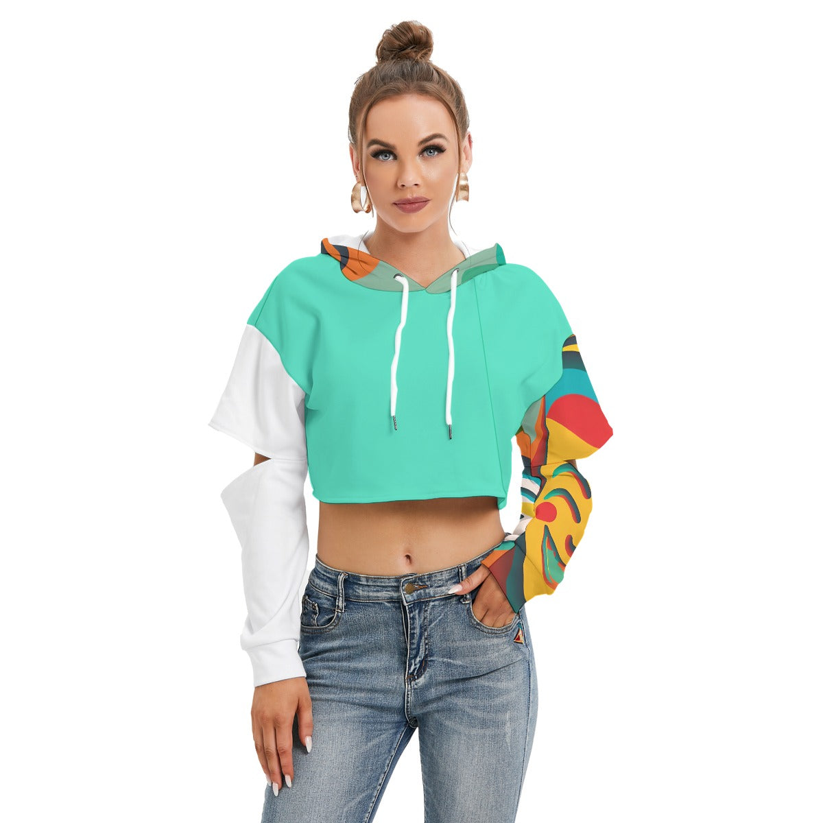 Lefty Women's Heavy Fleece Hoodie With Hollow Out Sleeve