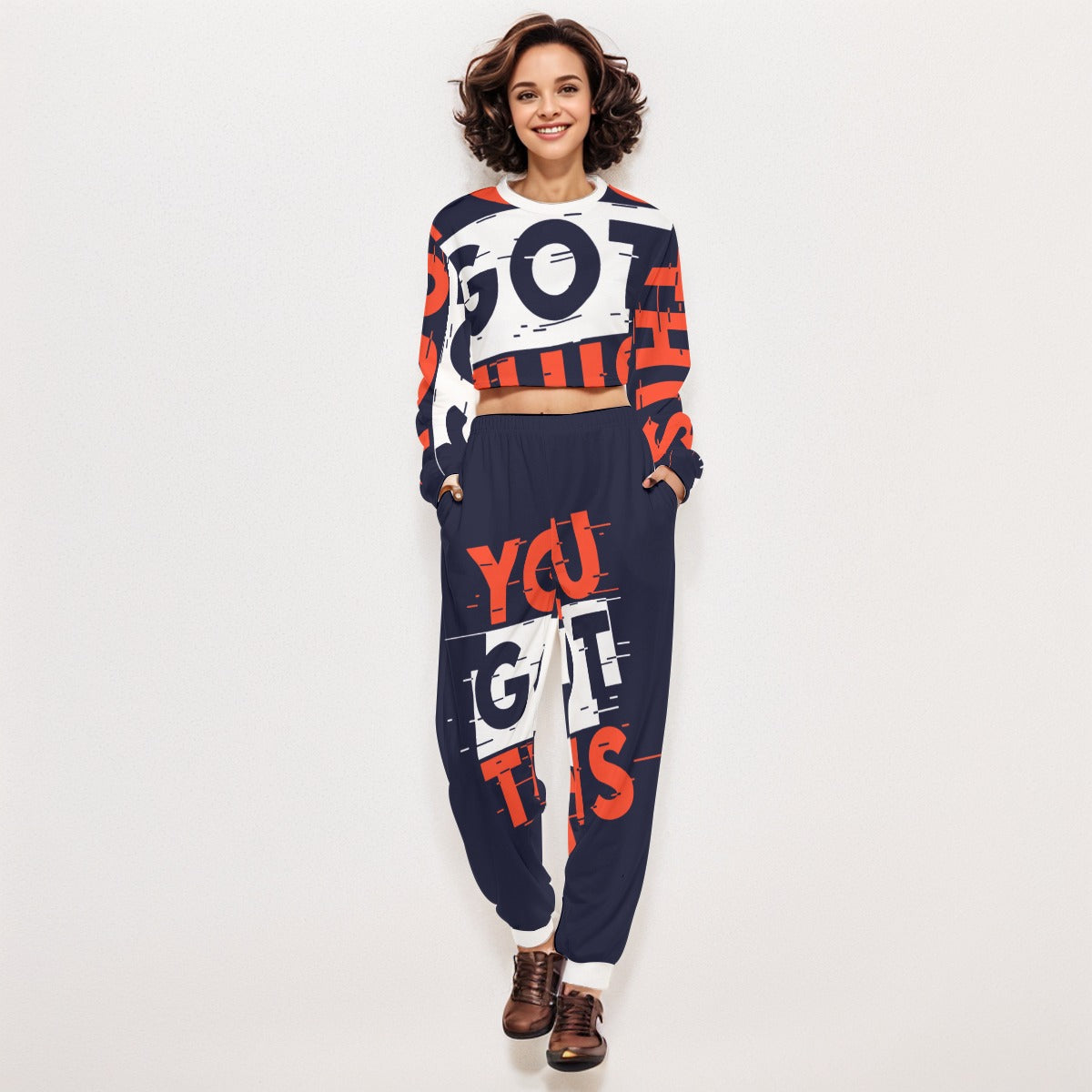 You got this! Women's Crop Sweatshirt Suit