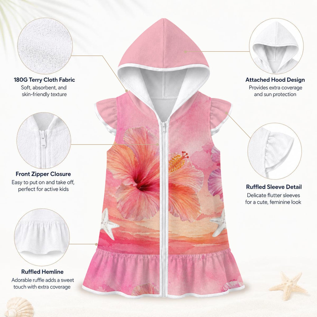 Khaiya's Hibiscus Hooded Beach Cover-Up