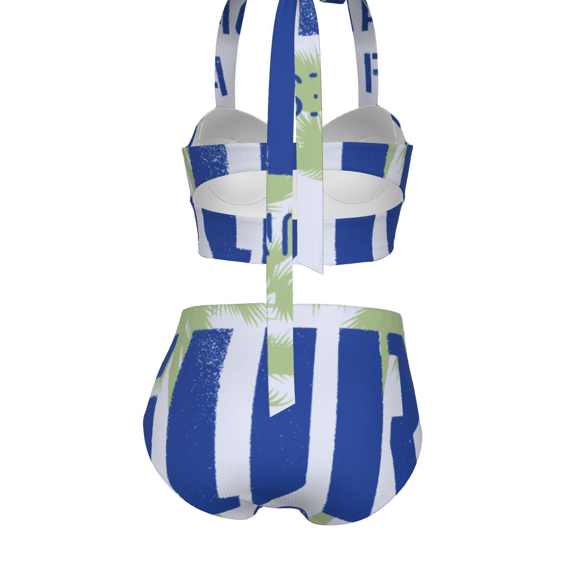 True Blue Women's Swimsuit Set With Halter