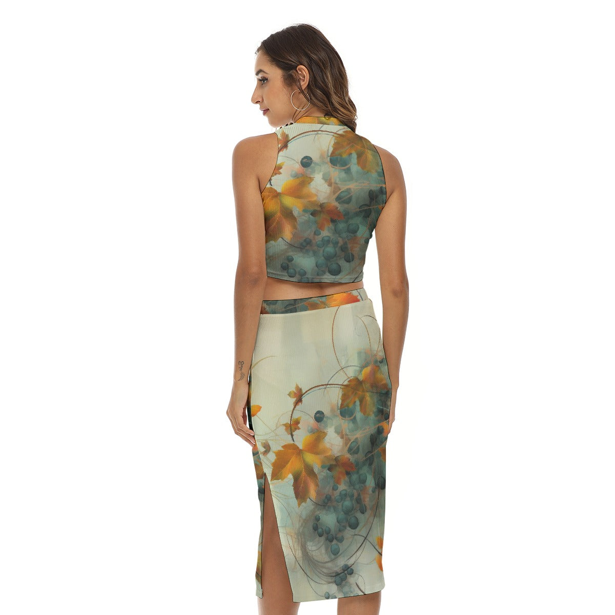 Envious Branch Women's Tank Top & Split High Skirt Set