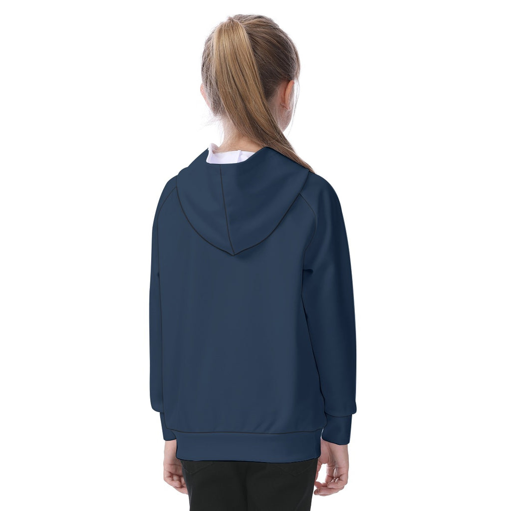 School Navy Tops Kid's Raglan Pullover Hoodie