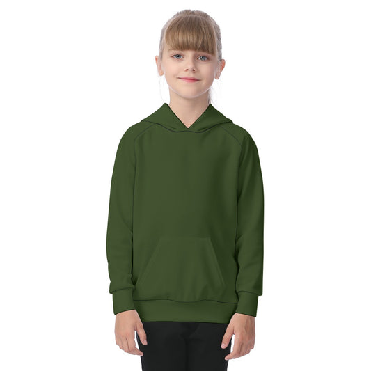 School Green Tops Kid's Raglan Pullover Hoodie