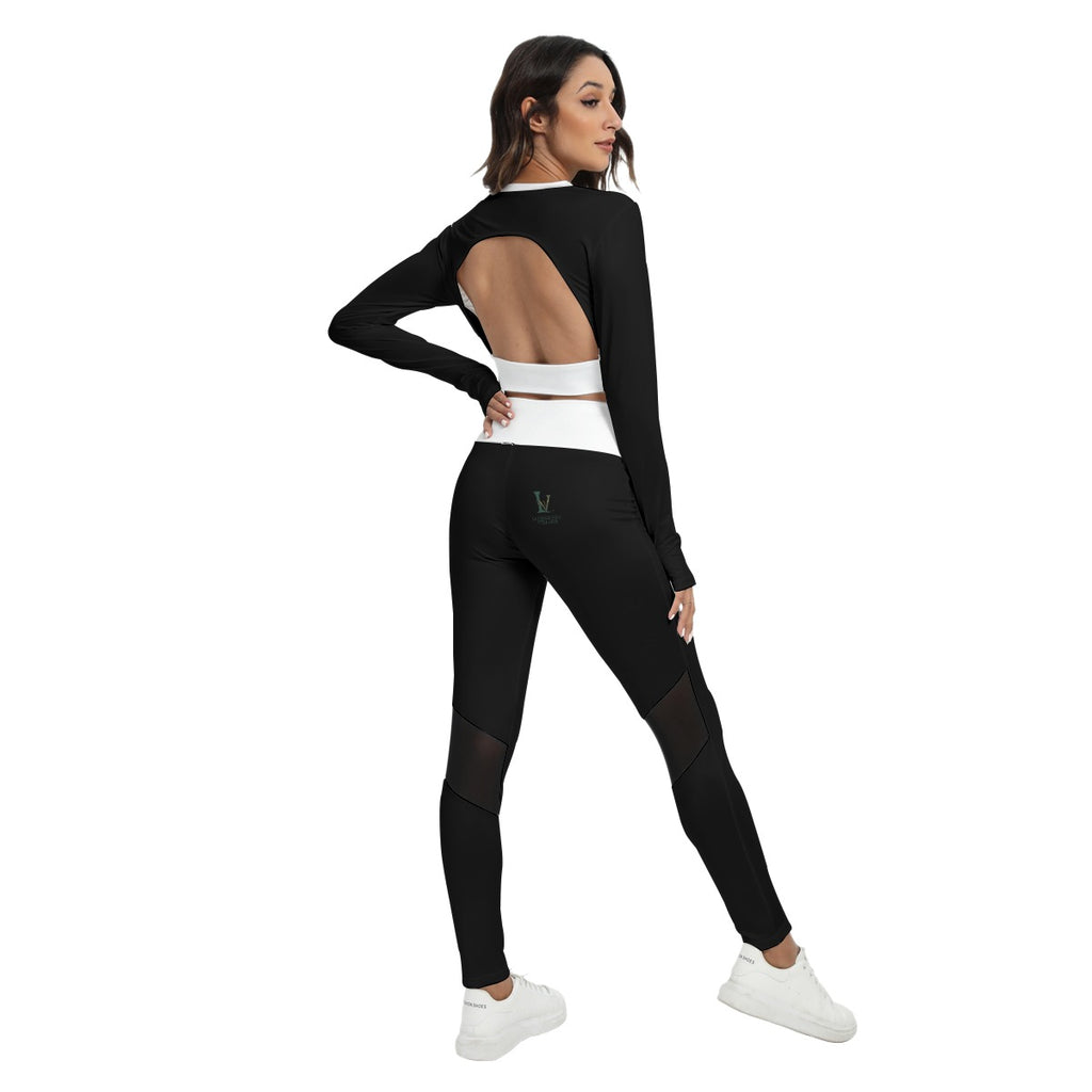 LV Signature Women's Sport Set With Backless Top And Leggings