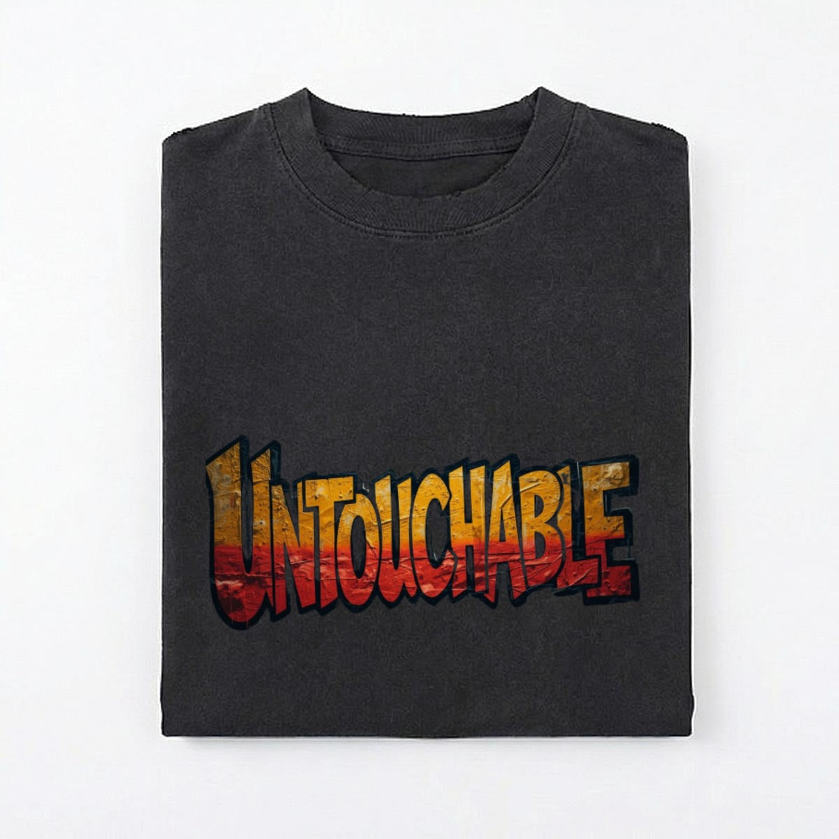 Untouchable Men’s Distressed Washed Oversized T-Shirt