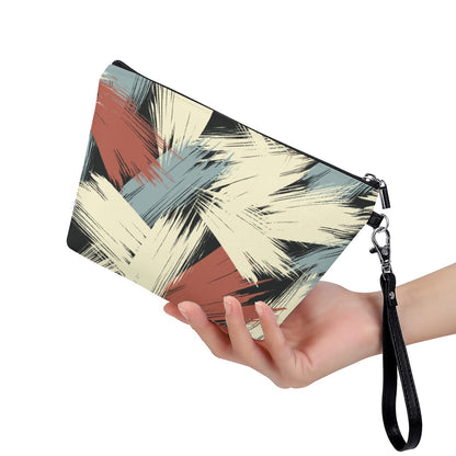 Feathers Cosmetic Bag With Black Handle