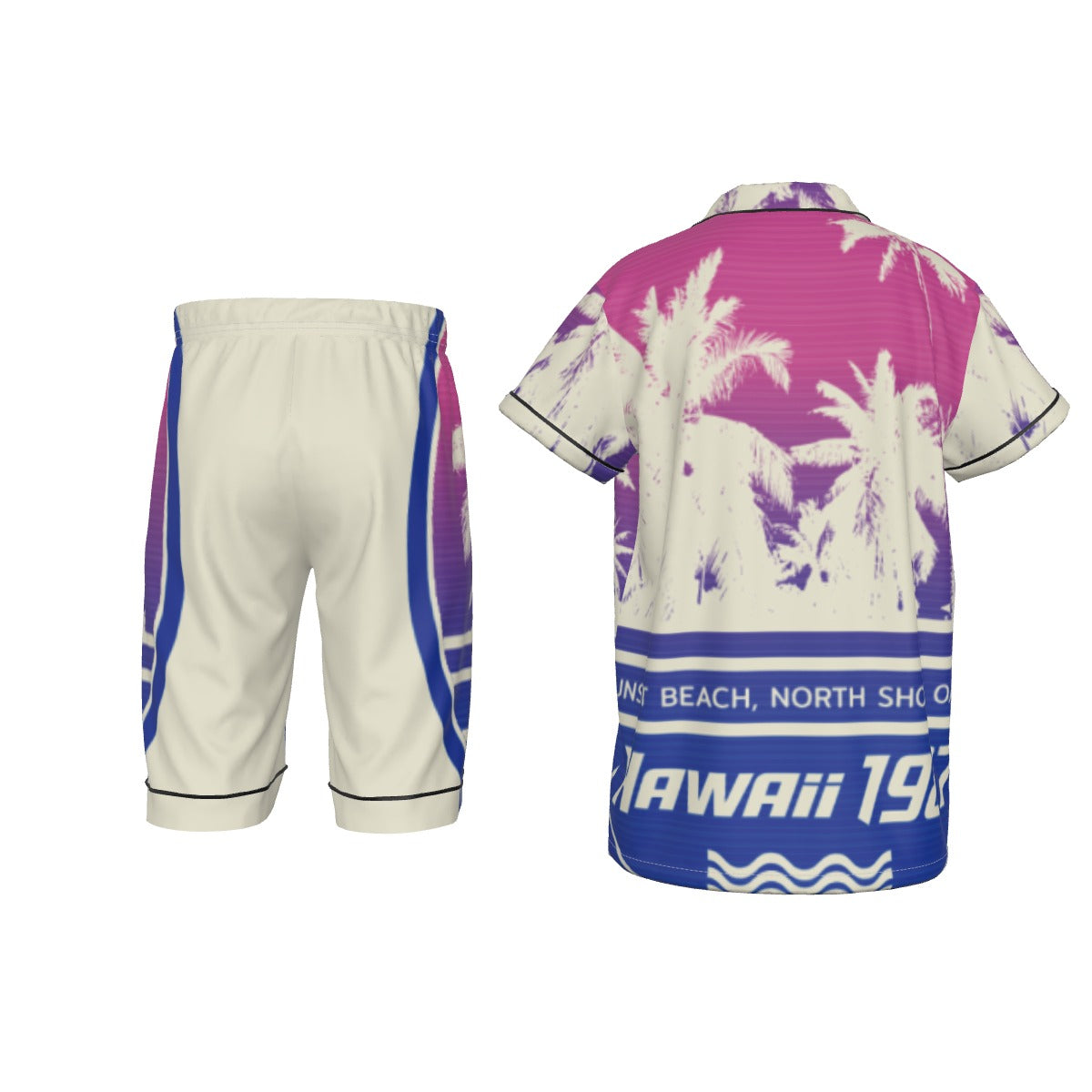 Hawaii 1987 Kid's Imitation Silk Short Pajamas