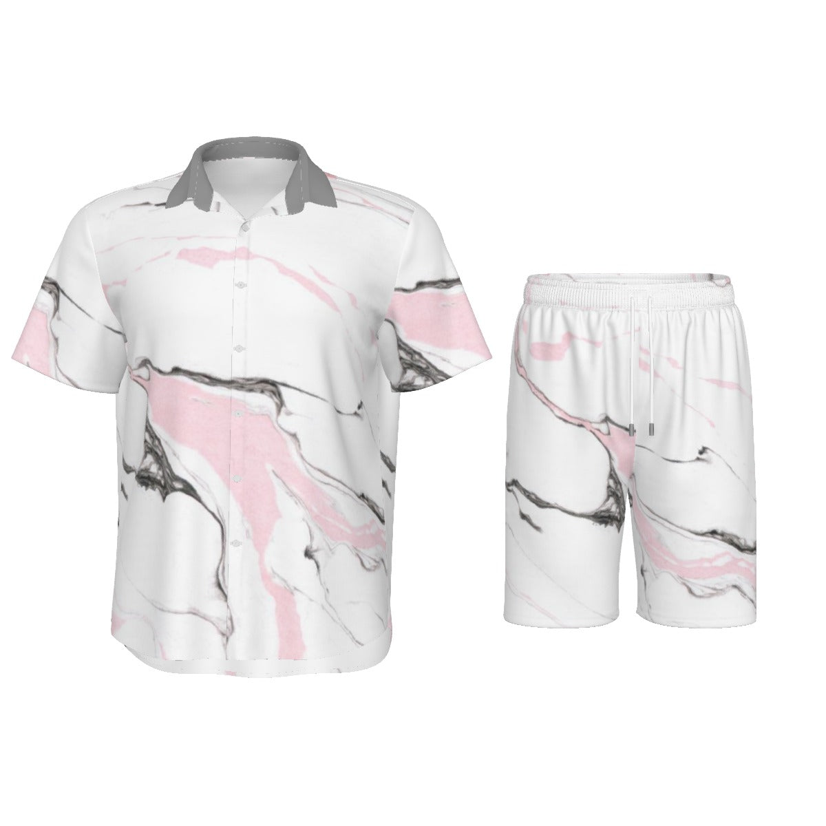 Pink Shower Men's Short Sleeve Shirt Set