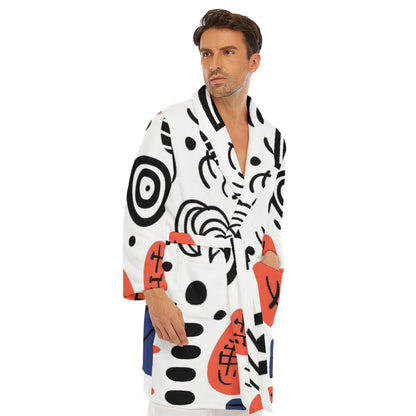 Colorful Chaos  Men's Borg Fleece Robe