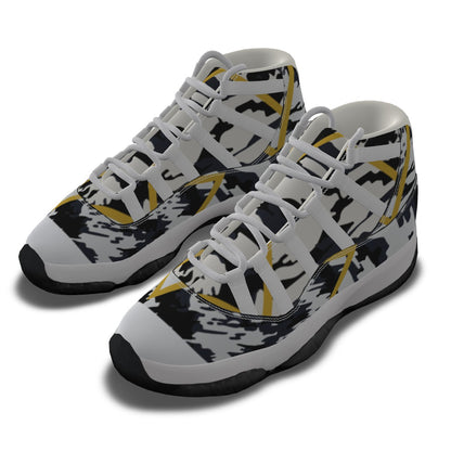 Gold Streak Men's High Top Basketball Shoes