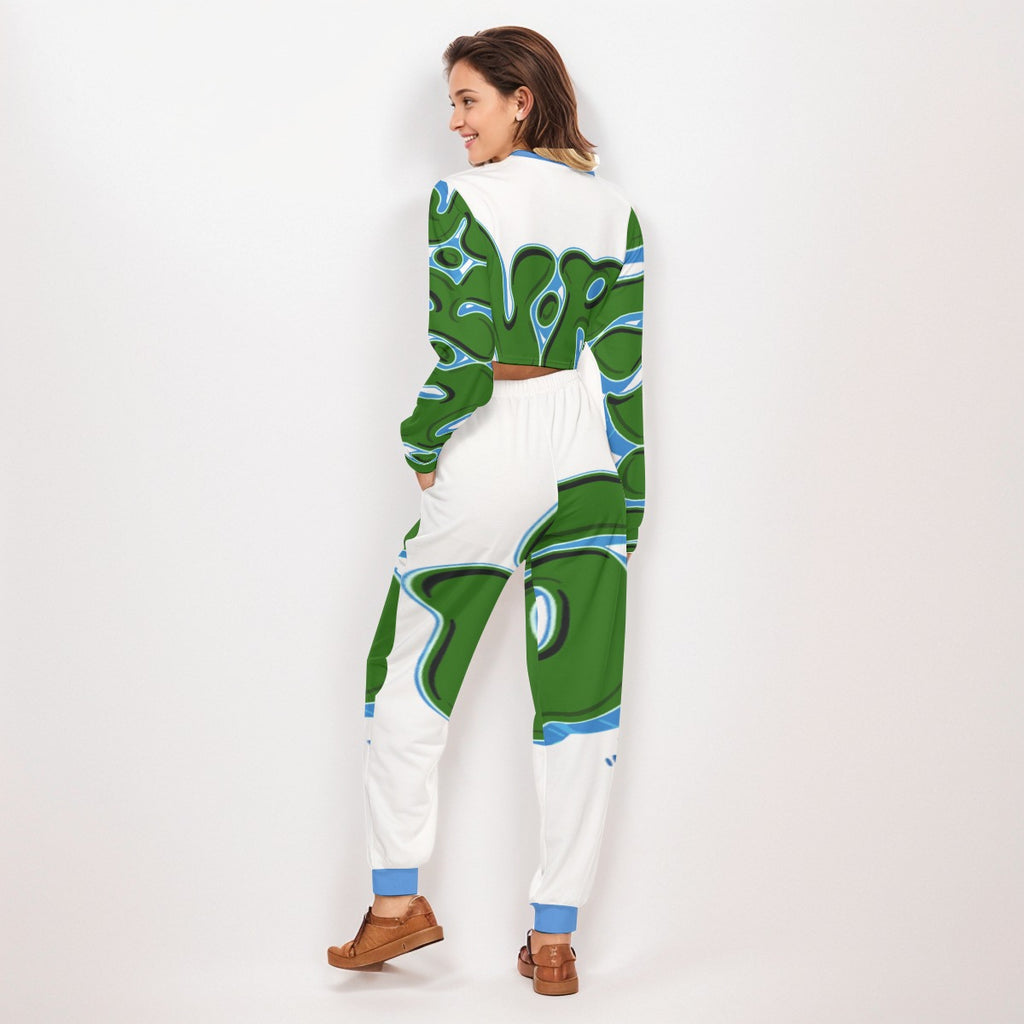 Represent the culture Women's Crop Sweatshirt Suit