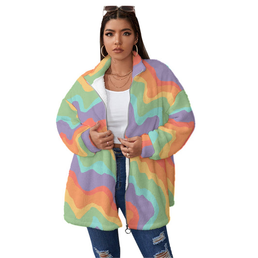 Colorful Carnival Women's Fleece Coat