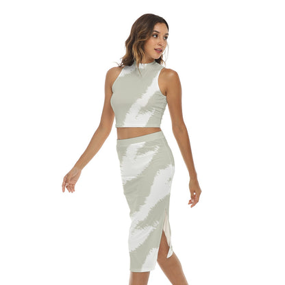 I scratch back Women's Tank Top & Split High Skirt Set