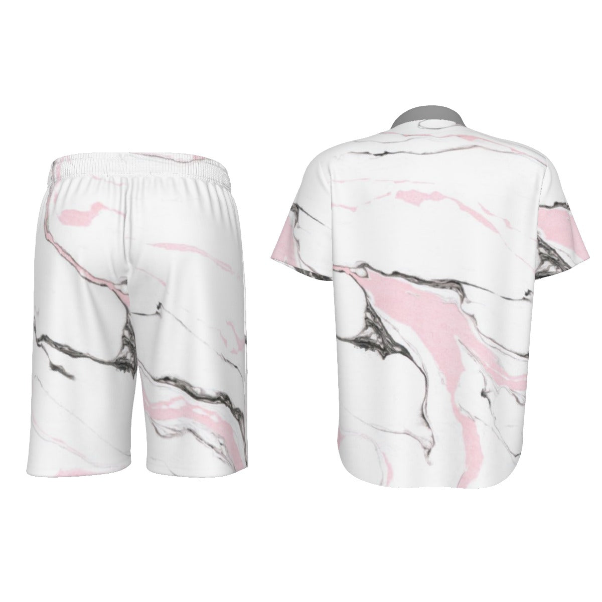 Pink Shower Men's Short Sleeve Shirt Set