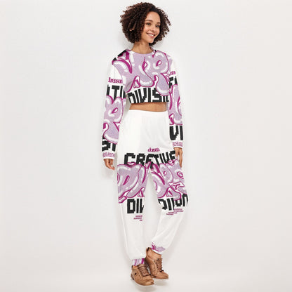 Creative Vision Women's Crop Sweatshirt Suit