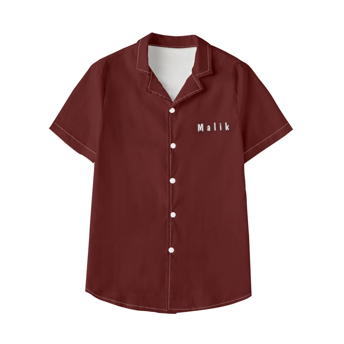 School Burgundy Button Up Kid's Hawaiian Vacation Shirt | 115GSM Cotton poplin