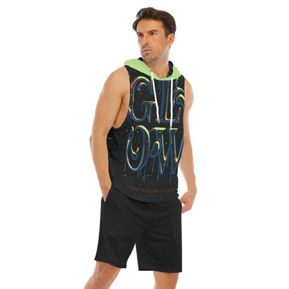 Glow Men's Sleeveless Vest And Shorts Set