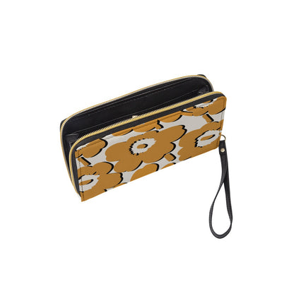 Mellow yellow Long Wallet With Black Hand Strap