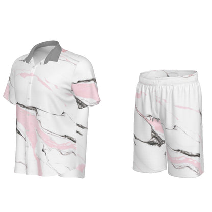 Pink Shower Men's Short Sleeve Shirt Set