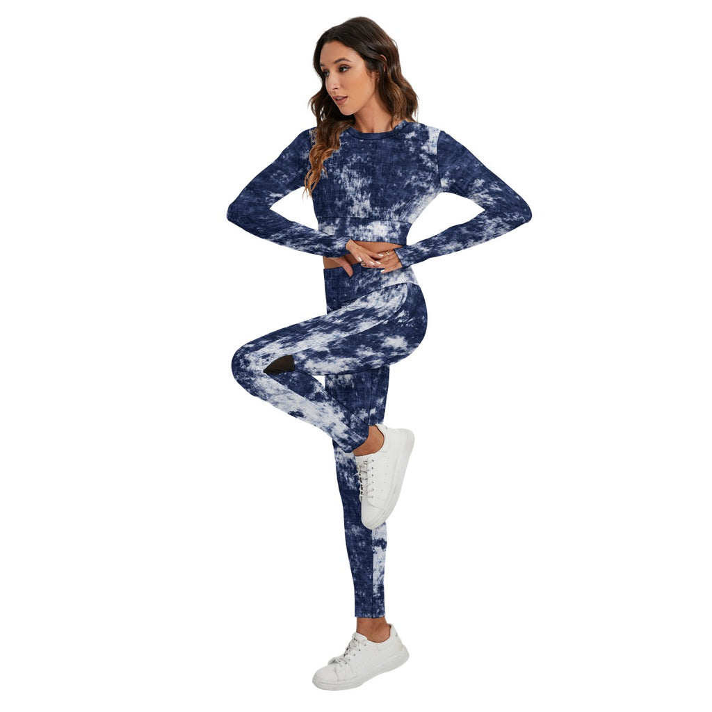 Gray Grey Women's Sport Set With Backless Top And Leggings