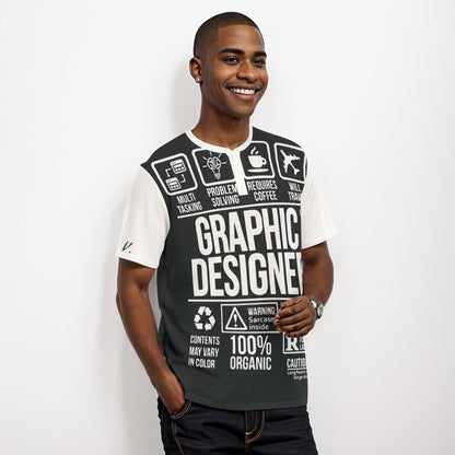 Graphic designer Men's Short Sleeve T-shirt With Button Closure