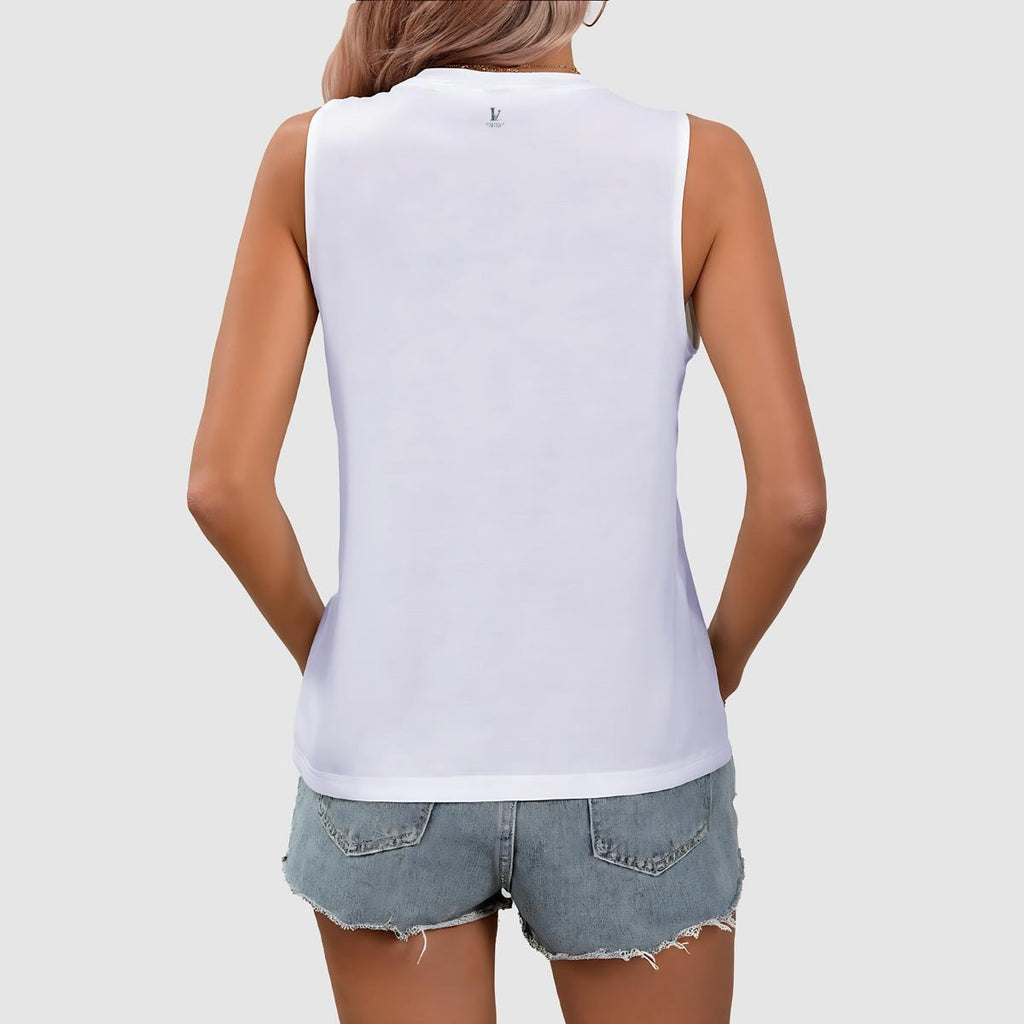 LV Signature Women's Sleeveless V-Neck Tank Top