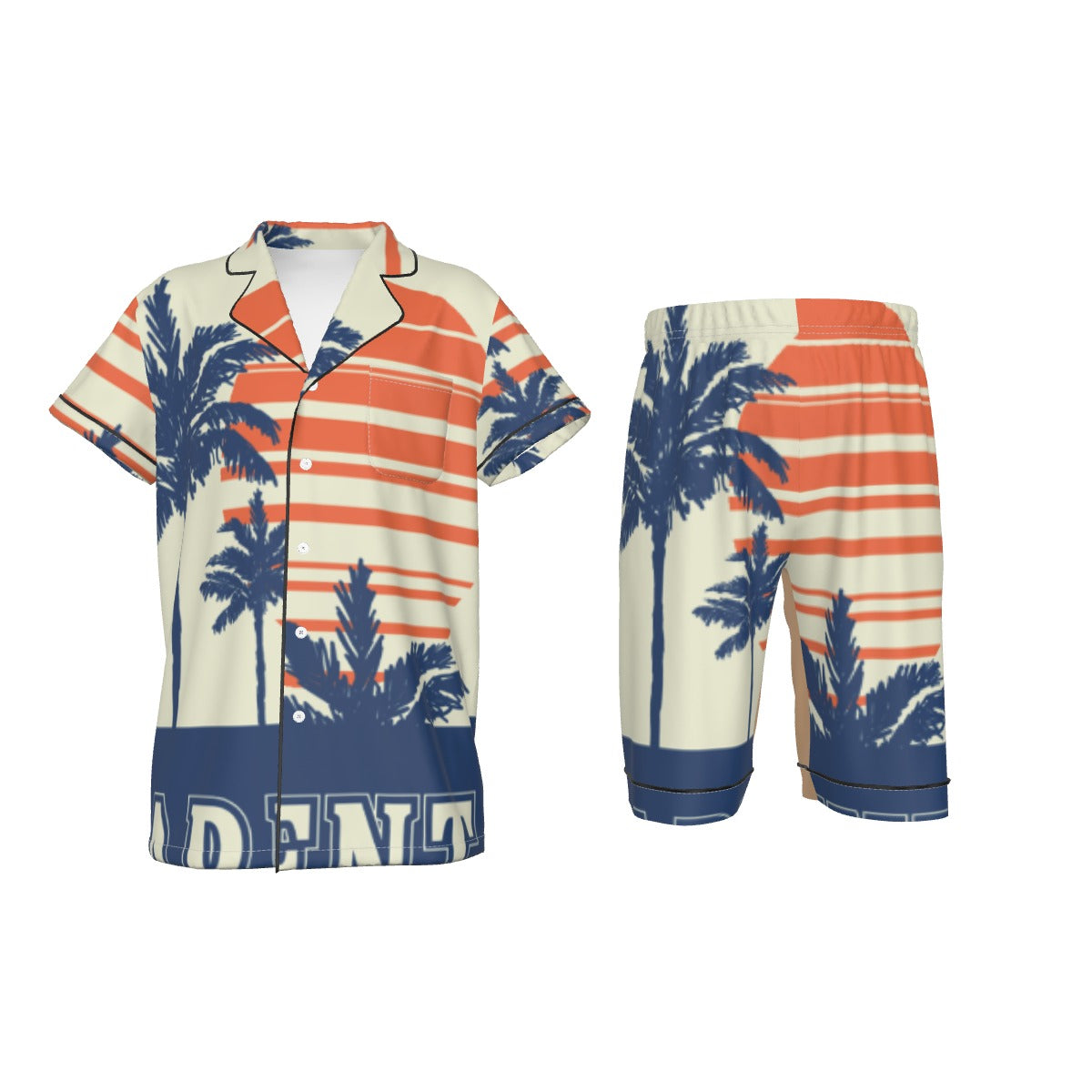 Trees Kid's Imitation Silk Short Pajamas