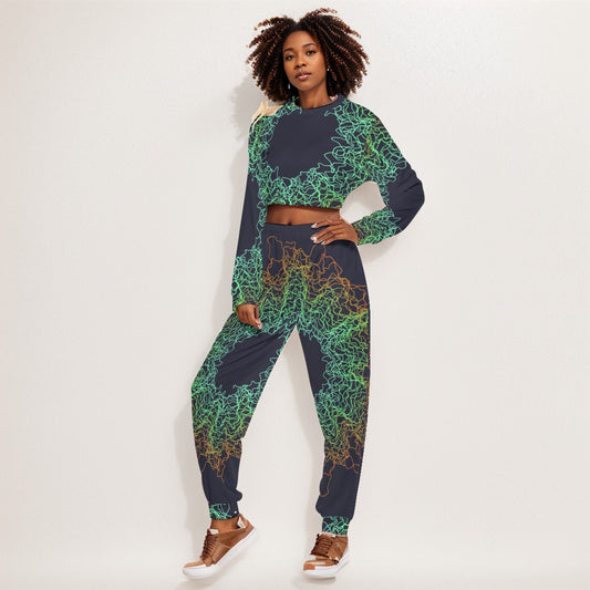 Electrified Women's Crop Sweatshirt Suit