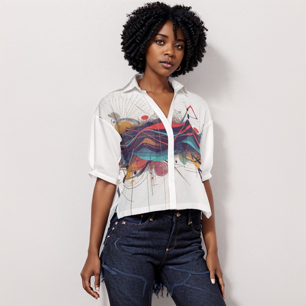 LV Signature Women's V-neck Blouse