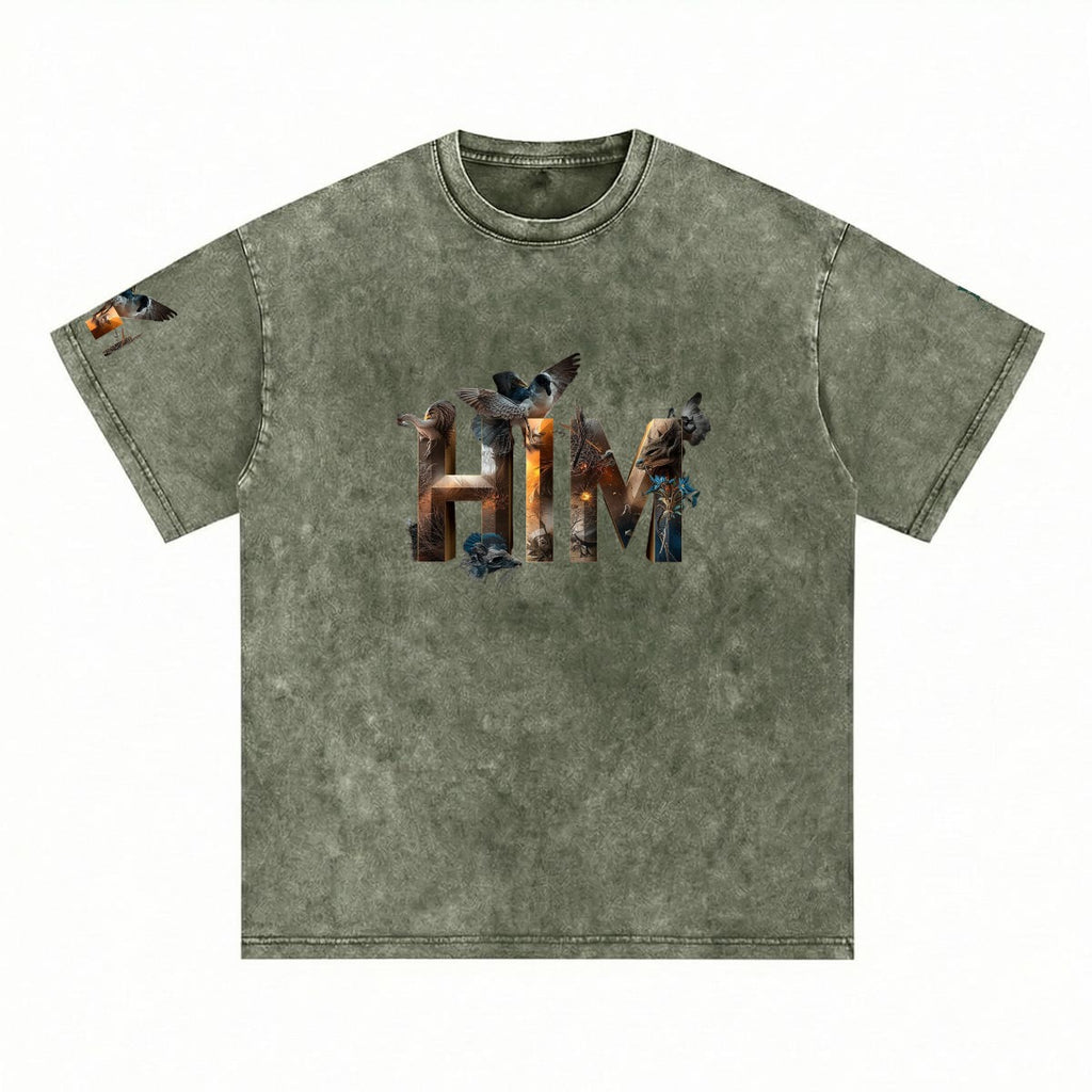 Him LV Men's washed T-shirt
