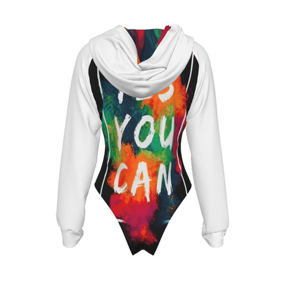 Yes you can Women's Raglan Sleeve Hooded Bodysuit