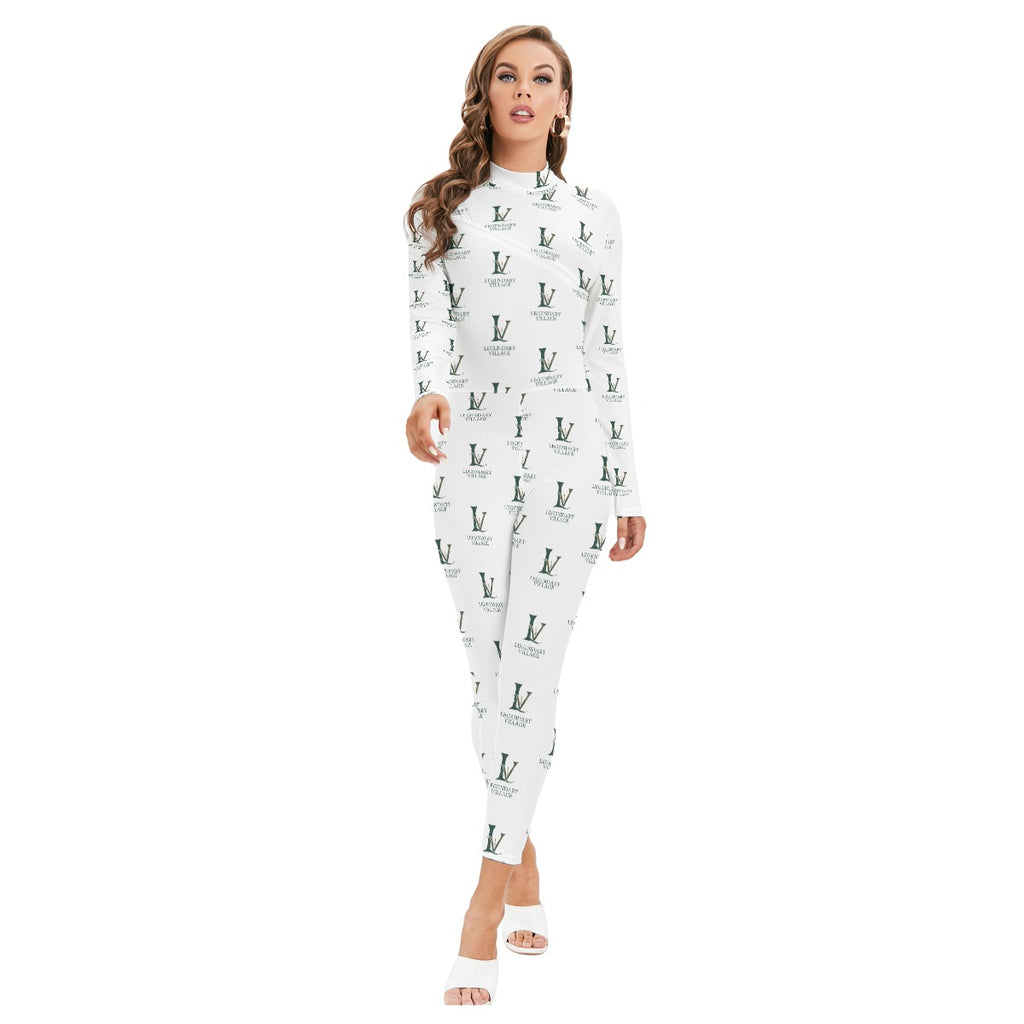 Women's Long Sleeved Catsuit with Zipper
