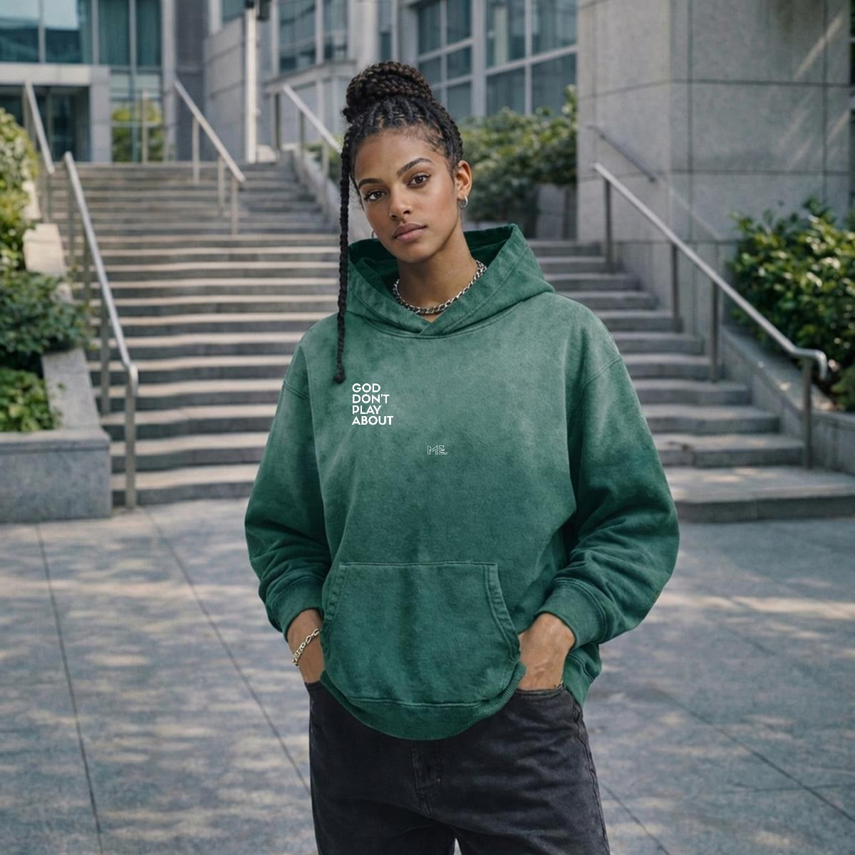 LV Me Vintage Wash Pullover Hoodie|420GSM DTF