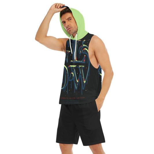 Glow Men's Sleeveless Vest And Shorts Set