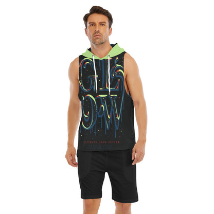 Glow Men's Sleeveless Vest And Shorts Set