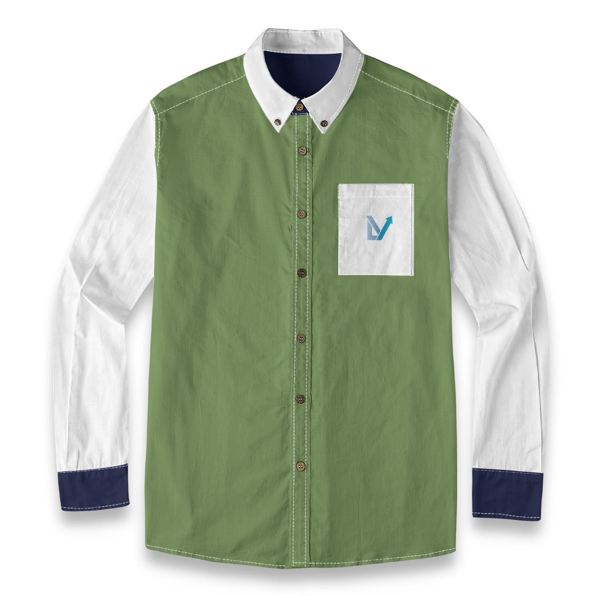 Color block Men's Cotton Button Up Shirt