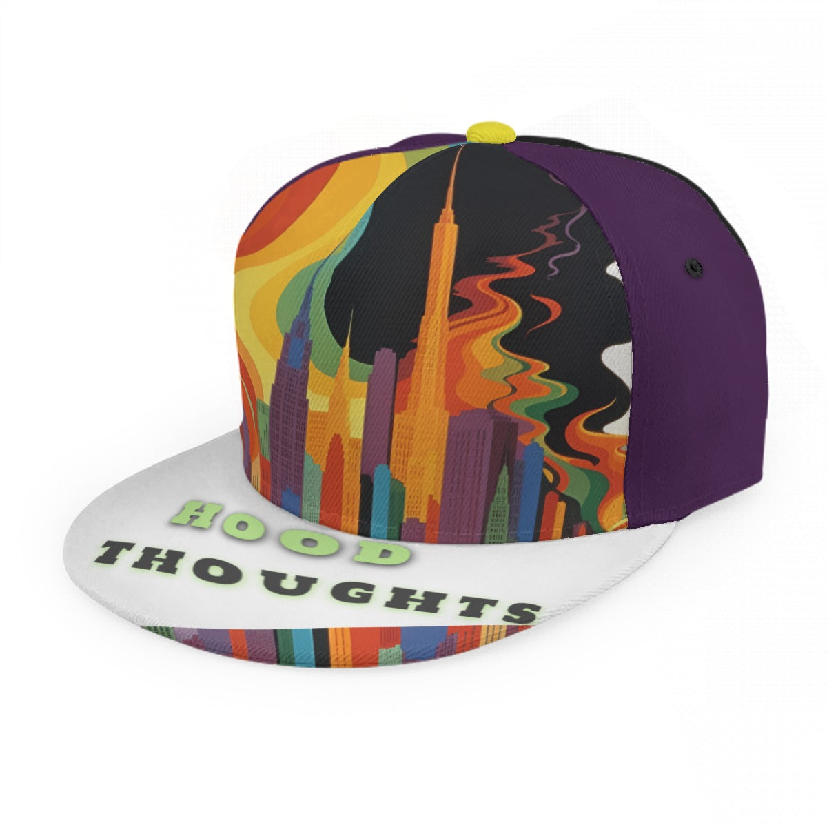 Hood Thoughts Baseball Cap With Flat Brim