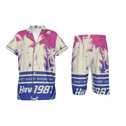 Hawaii 1987 Kid's Imitation Silk Short Pajamas