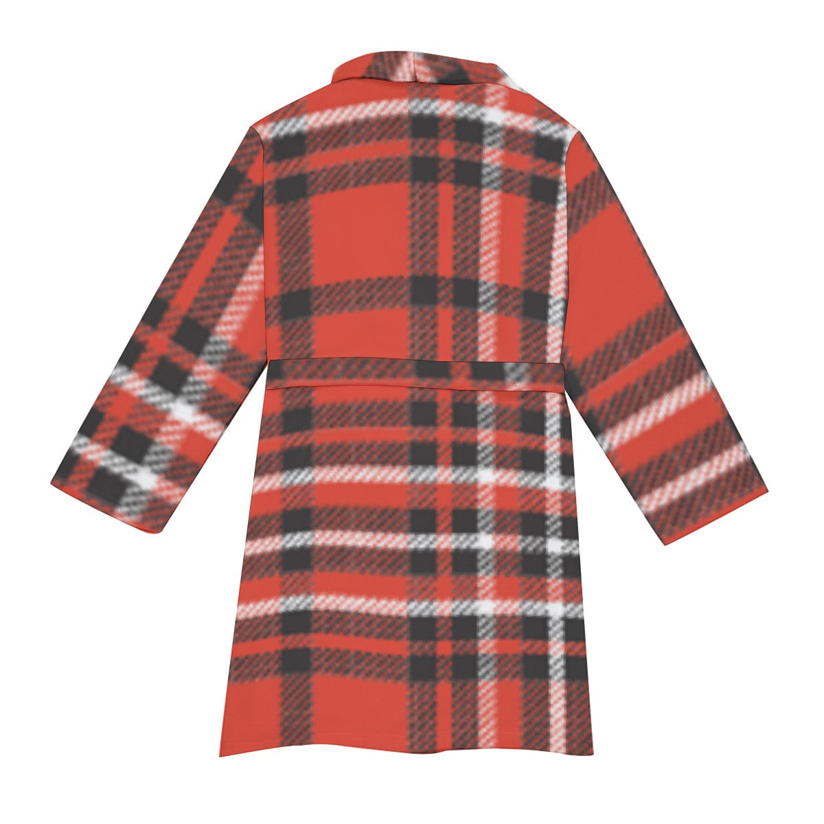 Plaid red Men's Borg Fleece Robe