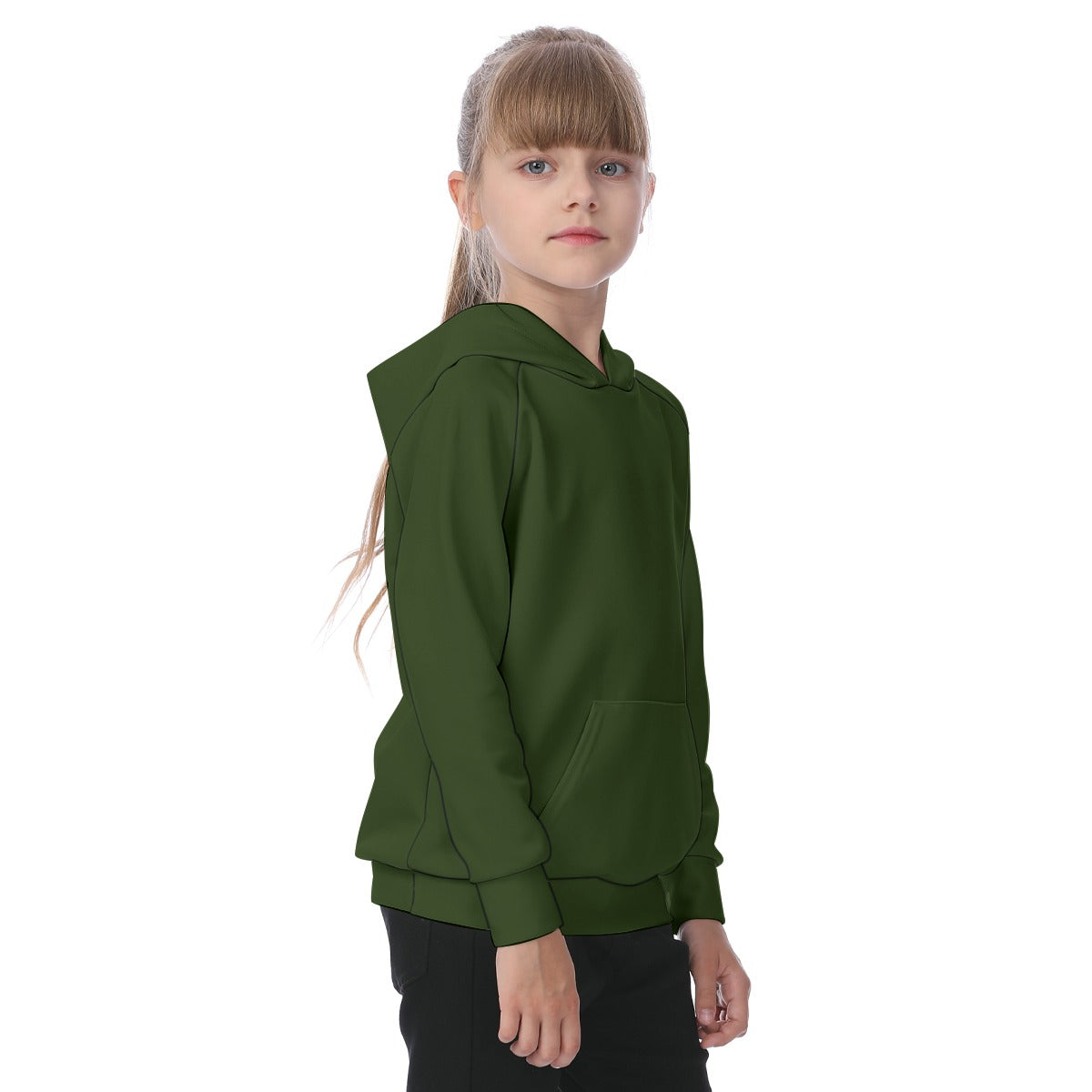 School Green Tops Kid's Raglan Pullover Hoodie