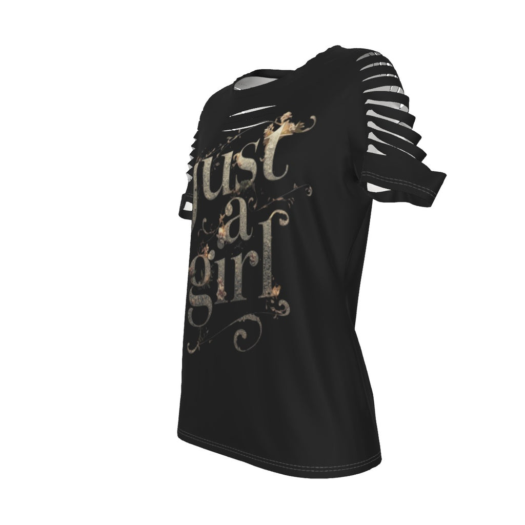 Just a girl Women's Ripped T-Shirt