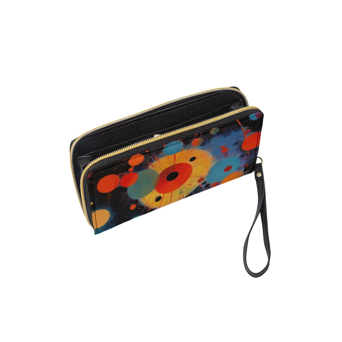 Splat Long Wallet With Black Hand Strap