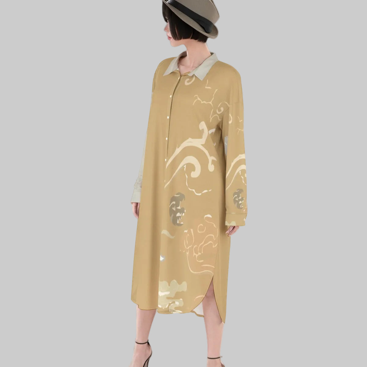Paintbrush  Women's Long Shirt Dress