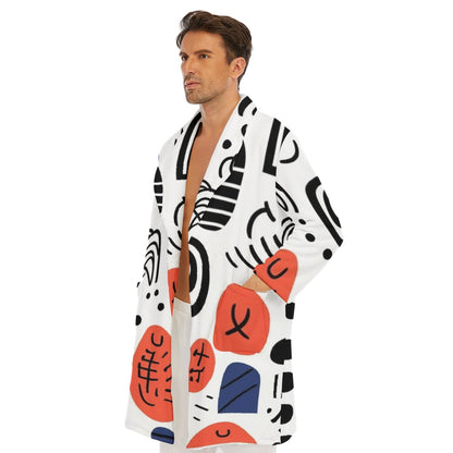 Colorful Chaos  Men's Borg Fleece Robe