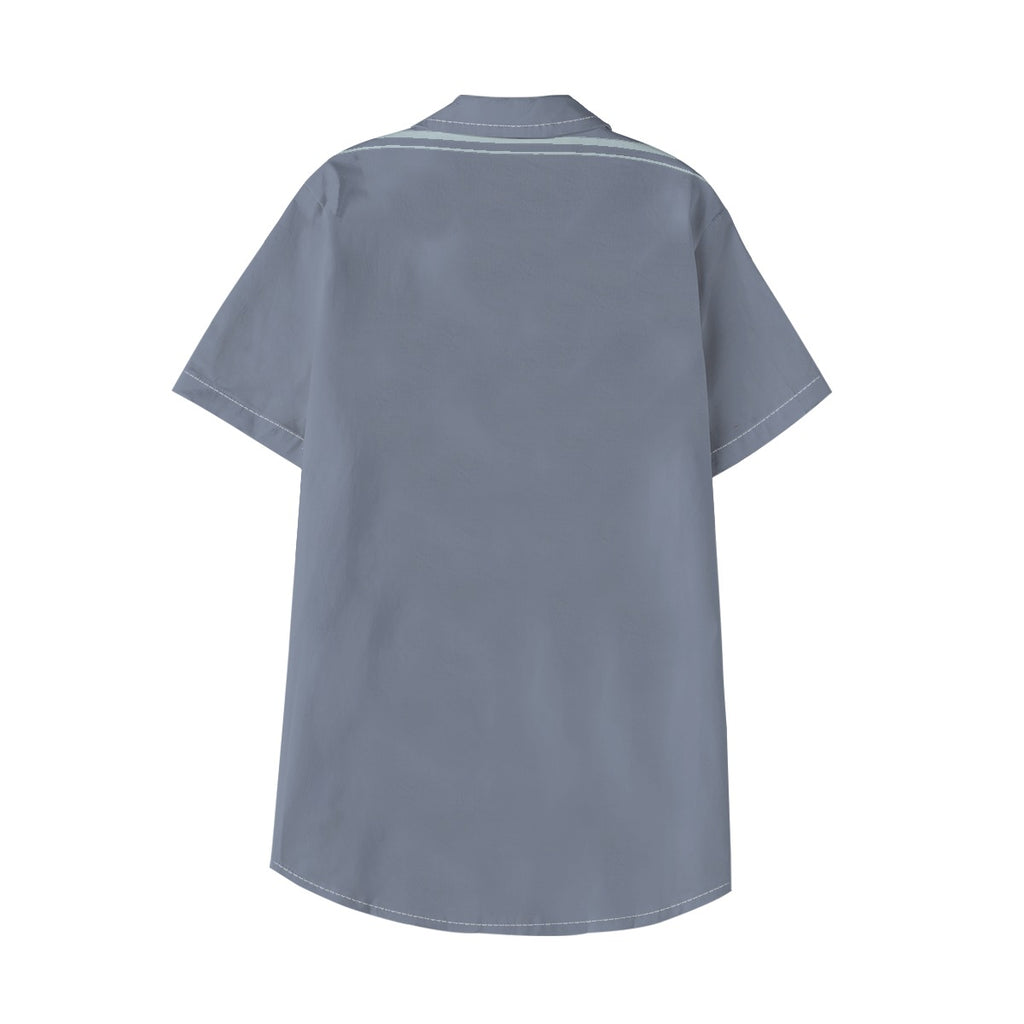 Easy Gray Button Up Kid's Hawaiian Vacation Shirt | 115GSM Cotton poplin