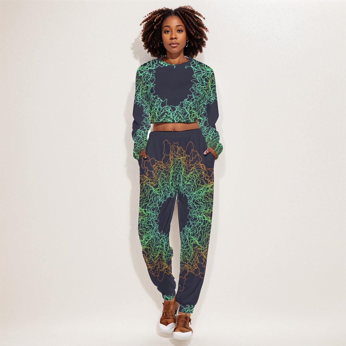 Electrified Women's Crop Sweatshirt Suit