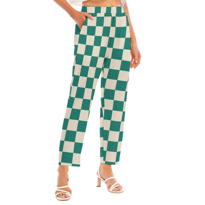 Checkered Women's Loose Straight-leg Pants