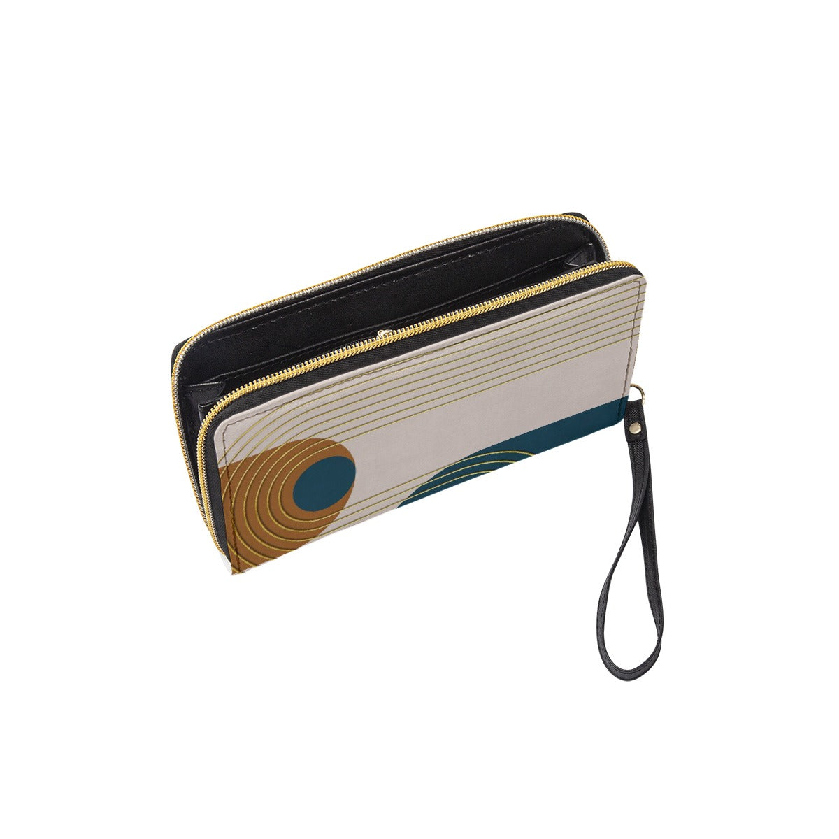 Ms. Lady Long Wallet With Black Hand Strap