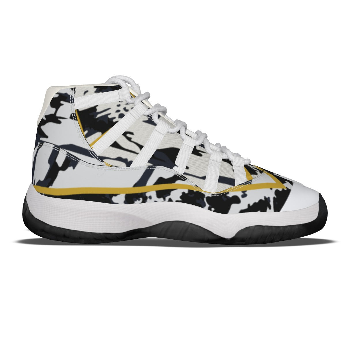 Gold Streak Men's High Top Basketball Shoes