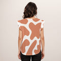 Liquid Women's O-neck T-shirt With Ruffle Sleeves